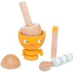 Le Toy Van Wooden Honeybake 'chicky Chick' Wooden Egg Cup Set Pretend Food Kitchen Play Toy Set Kids Role Play Toy Kitchen Accessories