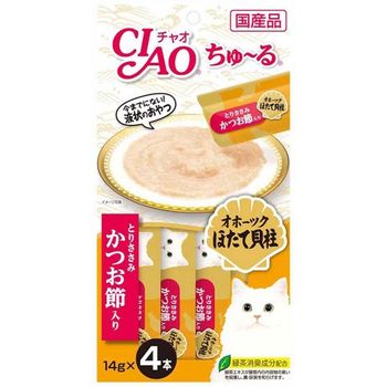 Ciao Cat Treat Churu Chicken Fillet Scallop & Sliced Bonito 14g