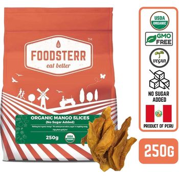 Foodsterr Organic Mango Slices No Sugar Added 250g