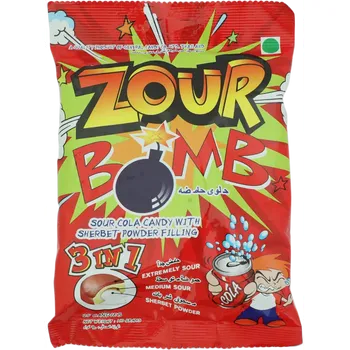 Zour Bomb Sour Candy Cola with Sherbet Powder 3 in 1 Extremely Medium 110g