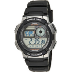 Casio Men's Ae1000w-1bvcf Silver-tone And Black Digital Sport Watch With Black Resin Band