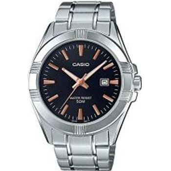 Casio Mtp1308d-1a2v Men's Standard Stainless Steel Black Dial Casual Analog Watch