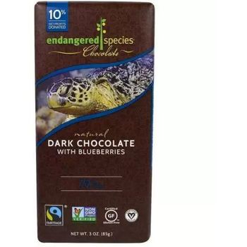 Endangered Species Sea Turtle Dark Chocolate with Blueberries 85g
