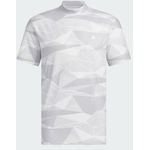 Adidas Men Golf Aeroready Allover Print Short Sleeve Mock Neck Shirt Grey One