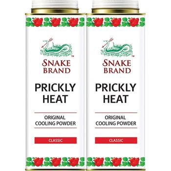 Snake Brand Prickly Heat Original Cooling Powder Classic Pack of 2 280g