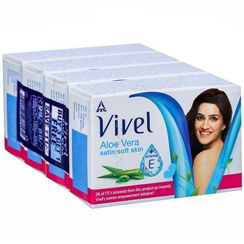 Vivel Aloe Vera Soap For Satin Soft Skin 4pcs 100g