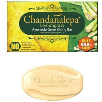 Chandanalepa Soap Bar Natural Lemongrass Ayurveda Germ Killing Beauty Soap 100g