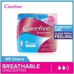 Carefree Breathable Pantiliners Unscented