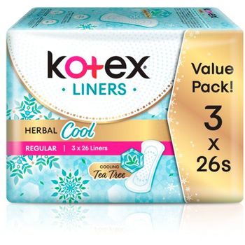 Kotex Liner Herbal Cool Regular (3x26 Liners)