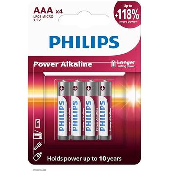 Philips Lr03 P4 B 40 4 Aaa Alkaline Battery 20g