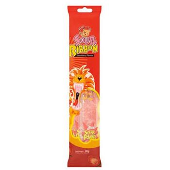 Beardy Sour Ribbon Strawberry 40g