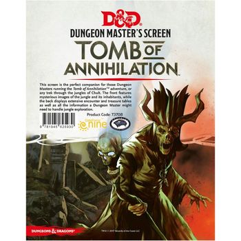 Wizards Of The Coasts Gale Force Nine D&D "tomb Of Annihilation" Dm Screen Black