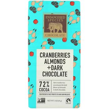 Endangered Species Wolf Dark Chocolate with Cranberries And Almonds 85g