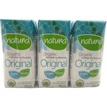 Natur-a Organic Soy Beverage Original 3x200ml Canada