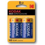 Kodak Max Super Alkaline D Battery 1.5v 2pcs