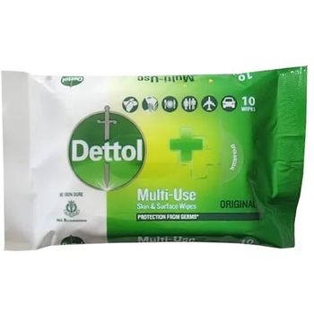 Dettol Original Multi Use Skin And Surface Wipes 10pcs