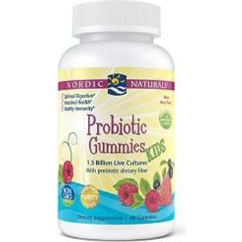 Nordic Naturals Probiotic Gummies Kids 1.5 Billion Live Cultures Berry Punch Flavor Gummy 60 Count