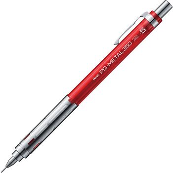 Pentel Mechanical Pencil Pg Metal350 0.5mm Clear Red