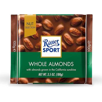 Ritter Sport Tablets with Chocolate  Whole Almonds 100g