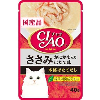 Ciao Pouch Chicken Fillet With Crab Stick Scallop Flavor 40g