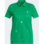 Adidas Women Golf Play Green Monogram Polo Shirt
