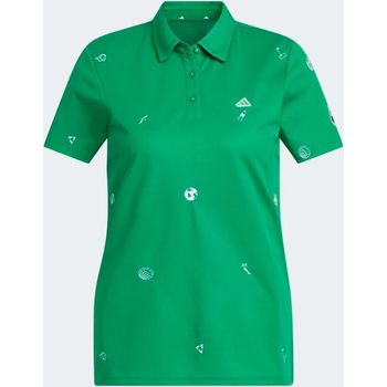 Adidas Women Golf Play Green Monogram Polo Shirt