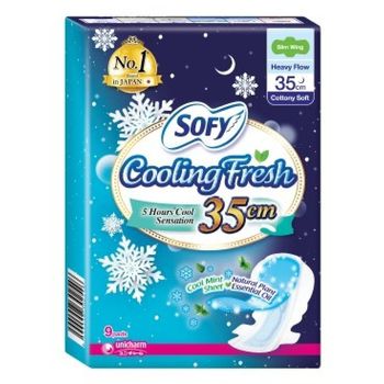 Sofy Cooling Fresh 9s Night Slim Wing 35cm x 1s
