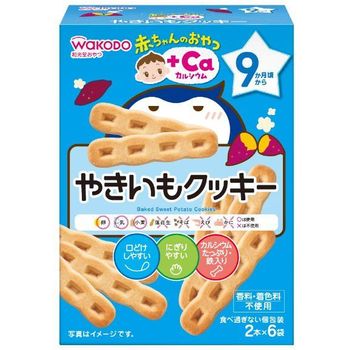 Wakodo Baby Snack Plus Ca Calcium Yakiimo Cookie 58g