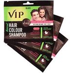 VIP 5 In 1 Hair Colour Shampoo Base Hair Color Shampoo Brown 20ml Pack Pack Of 4 Pouch