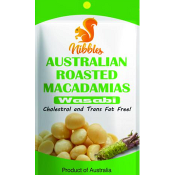 Nibbles Australian Roasted Wasabi Macadamia Nuts 60g