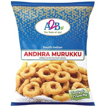 A2B Andhra Murukku South Indian Snack Cereal And Pulses Based Savoury 200g