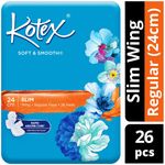 Kotex Soft Smooth Slim Wing Pads Regular 24cm