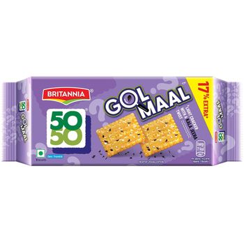 Britannia 50-50 Golmaal Light Crackers with Kaala Jeera Biscuits, 200g