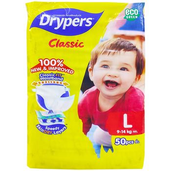 Drypers Classic Diapers L 50pcs