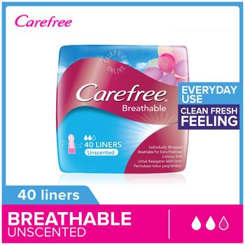Carefree Breathable Pantiliners Unscented
