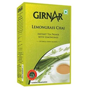 Girnar Instant Tea Premix Lemongrass Chai 10 Sachets Box 140g