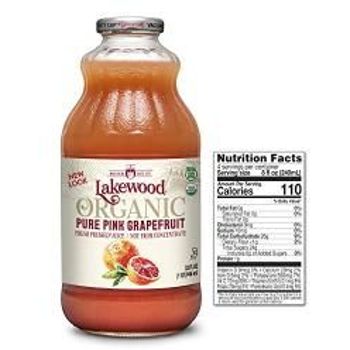 Lakewood Organic Pure Pink Grapefruit Juice 32ounce Bottles Pack Of 6