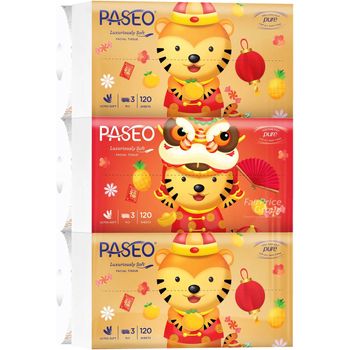 Paseo Cny Festive Tissue Bathroom Roll Set 3 Ply