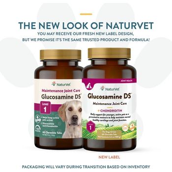 NaturVet Glucosamine DS Level 1 Maintenance Joint Care for Dogs (60 Chewable Tablets)