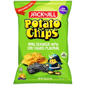 Jack 'n Jill Potato Chips Nori Seaweed With Soy Sauce 70g