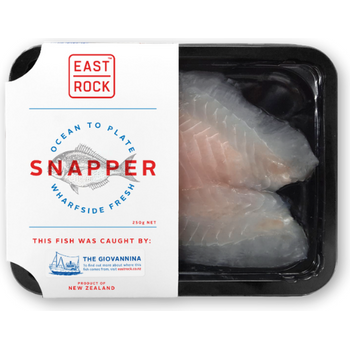 East Rock Frozen Snapper Fillets Skinless & Boneless 250g