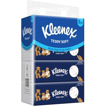 Kleenex Facial Tissue Soft Pack Teddy 4pcs
