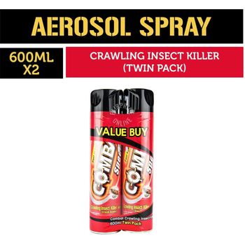 Combat Insect Killer Spray Crawling Fresh Scent 2 x 600ml