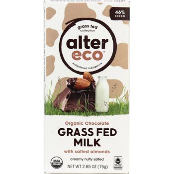 Alter Eco Grass Fed Chocolate with Salted Almond 75g