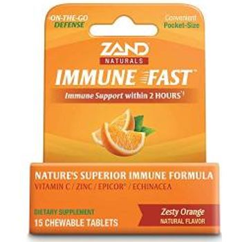 Zand Immune Fast Zesty Orange Chews Boosts Immune Response & Cell Activity w EpiCor* & Echinacea 15 Tablets 5