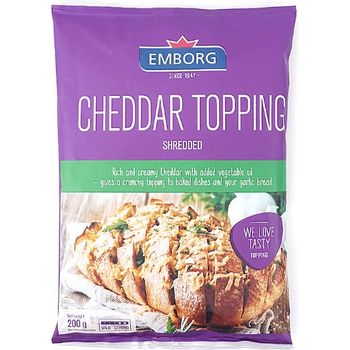 Emborg Shredded White Cheddar Topping 200g