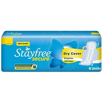 Stayfree Secure Dry Cover With Wings XL 6pcs
