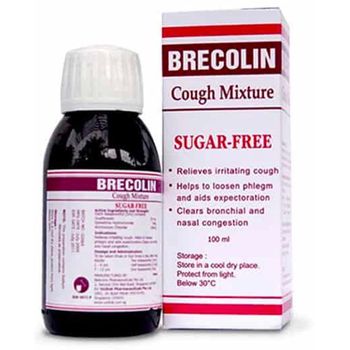 Brecolin Cough Syrup Mixture Sugar Free 100ml