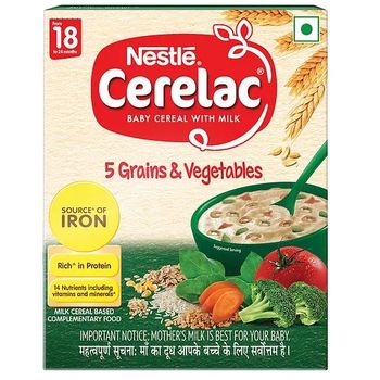 Nestle Cerelac Baby Cereal With Milk 5 Grains And Vegetables 300g