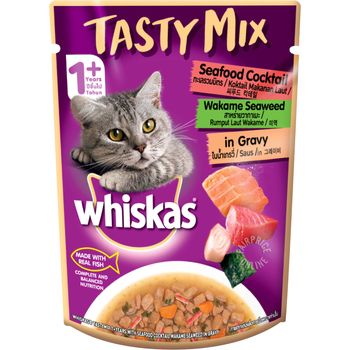 Whiskas Pouch Cat Food Seafood Cocktail Wakame Seaweedingravy